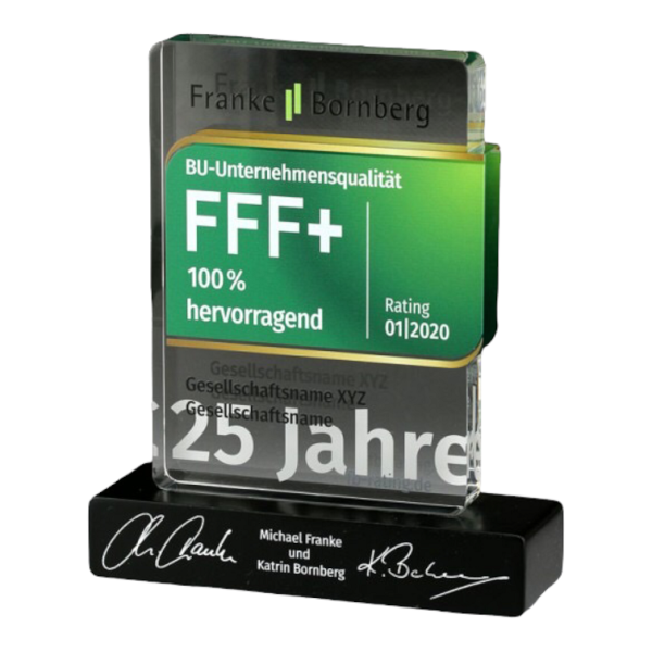 Franke Bornberg Award op maat gemaakt glas