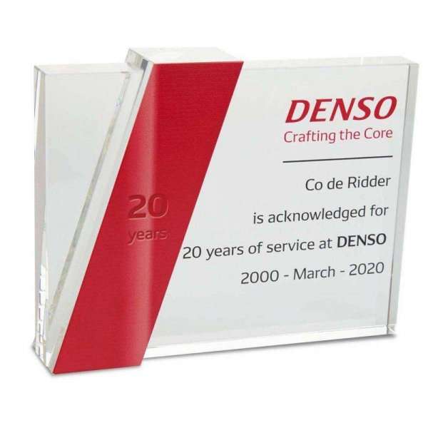 Denso Award glas op maat gemaakt
