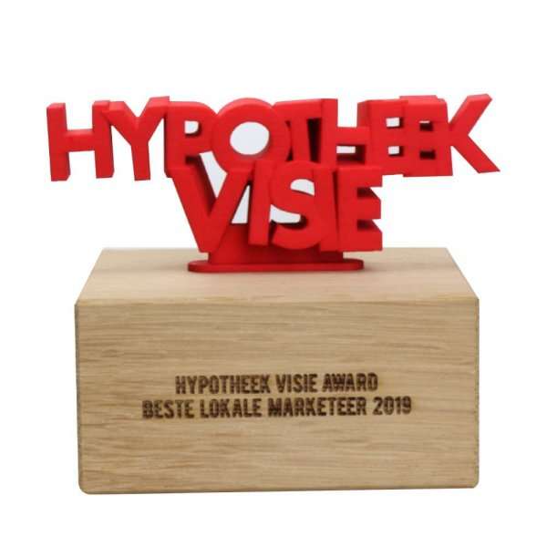 Hypotheek Visie Award op maat gemaakt 3D geprint