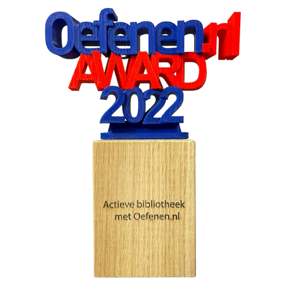 Oefenen.nl 2022 Award op maat 3D print